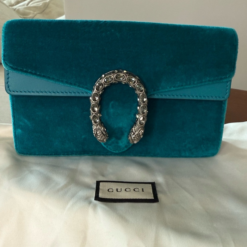 Gucci Velvet Super Mini Dionysus Preloved Teal
